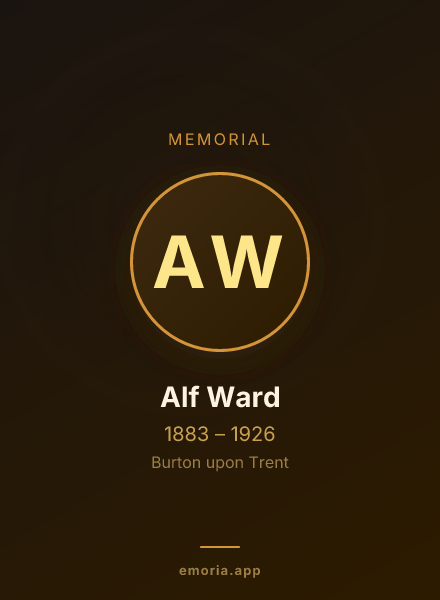 Memorial portrait of Alf Ward