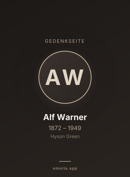 Gedenkportrait von Alf Warner