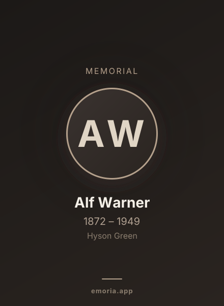 Memorial portrait of Alf Warner