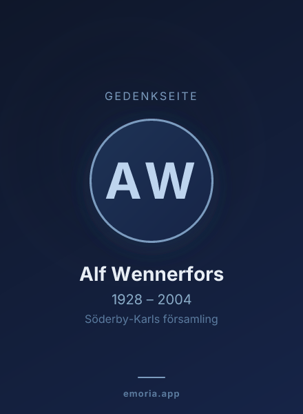 Gedenkportrait von Alf Wennerfors