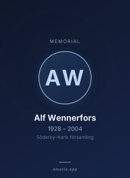 Memorial portrait of Alf Wennerfors