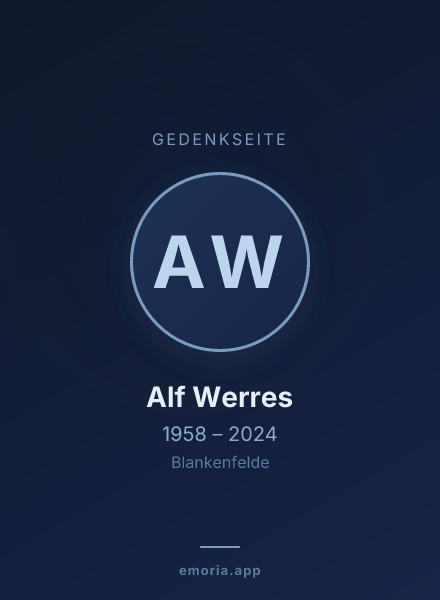 Gedenkportrait von Alf Werres