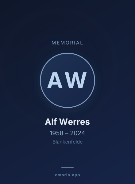 Memorial portrait of Alf Werres