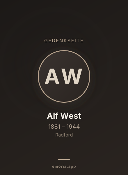 Gedenkportrait von Alf West