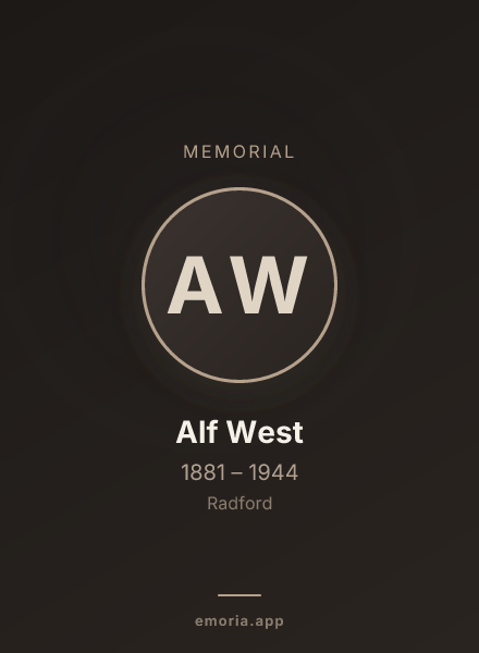 Memorial portrait of Alf West