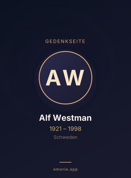 Gedenkportrait von Alf Westman