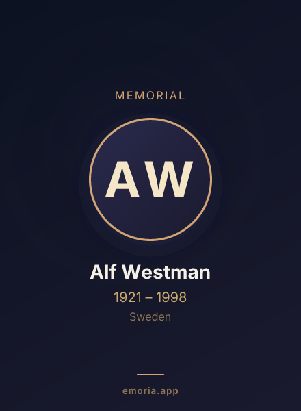 Memorial portrait of Alf Westman
