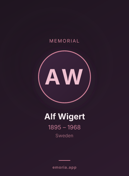 Memorial portrait of Alf Wigert