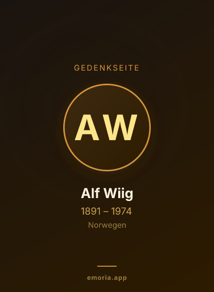 Gedenkportrait von Alf Wiig