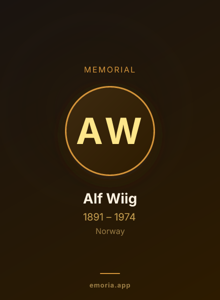 Memorial portrait of Alf Wiig