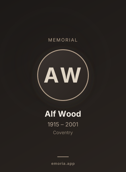 Memorial portrait of Alf Wood