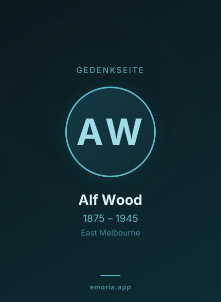 Gedenkportrait von Alf Wood