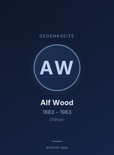 Gedenkportrait von Alf Wood