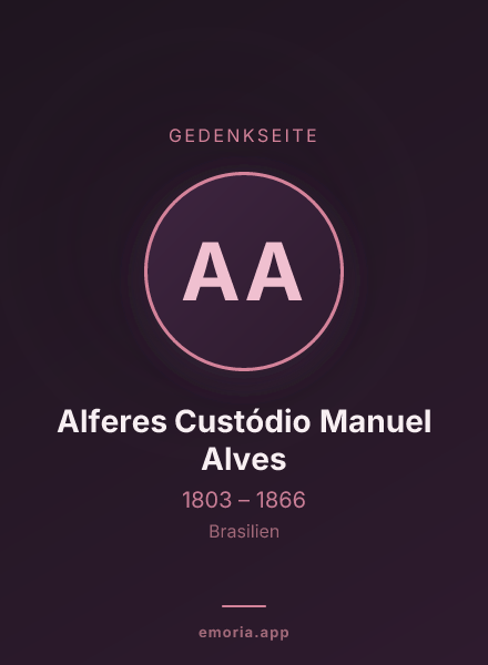 Gedenkportrait von Alferes Custódio Manuel Alves