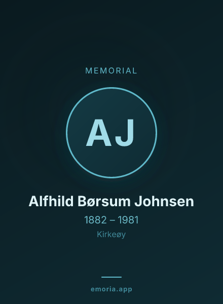 Memorial portrait of Alfhild Børsum Johnsen