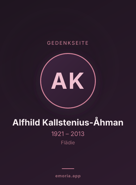 Gedenkportrait von Alfhild Kallstenius-Åhman