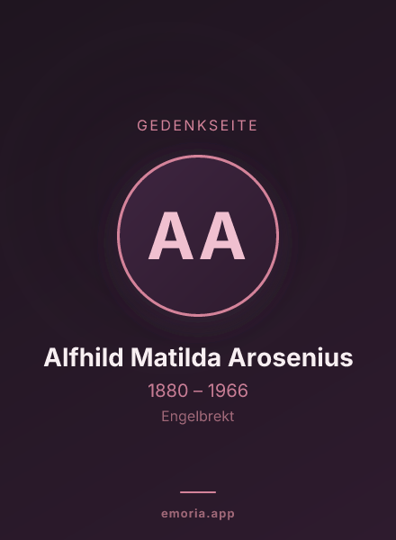 Gedenkportrait von Alfhild Matilda Arosenius