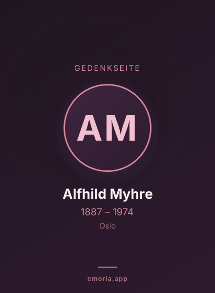 Gedenkportrait von Alfhild Myhre