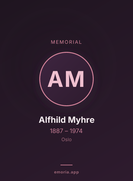Memorial portrait of Alfhild Myhre
