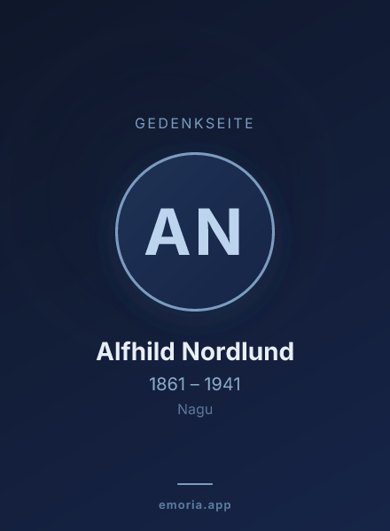 Gedenkportrait von Alfhild Nordlund
