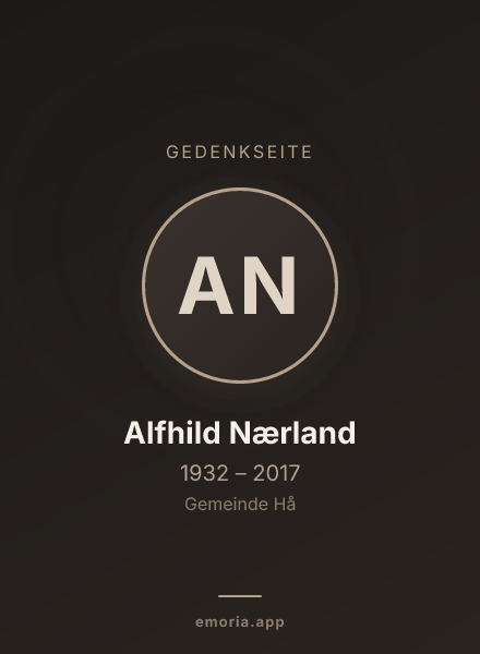 Gedenkportrait von Alfhild Nærland