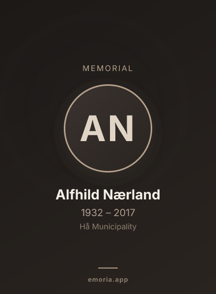 Memorial portrait of Alfhild Nærland