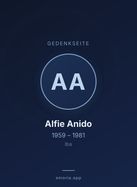 Gedenkportrait von Alfie Anido