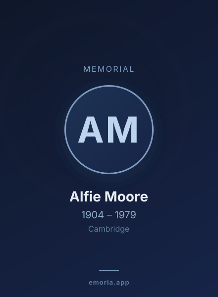 Memorial portrait of Alfie Moore