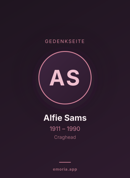 Gedenkportrait von Alfie Sams