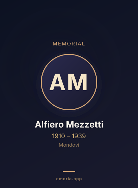 Memorial portrait of Alfiero Mezzetti