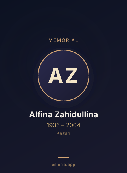 Memorial portrait of Alfina Zahidullina