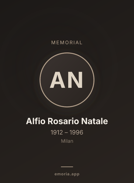 Memorial portrait of Alfio Rosario Natale