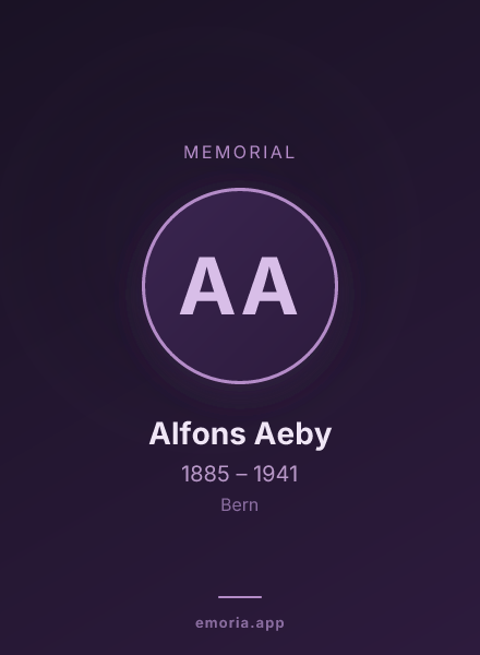 Memorial portrait of Alfons Aeby