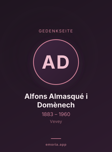 Gedenkportrait von Alfons Almasqué i Domènech