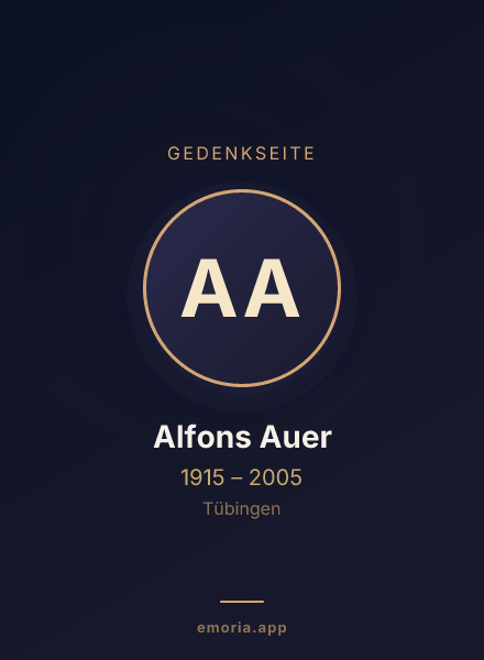 Gedenkportrait von Alfons Auer