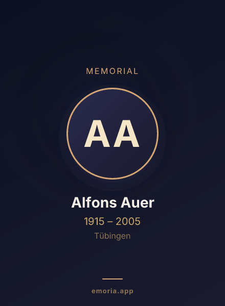 Memorial portrait of Alfons Auer