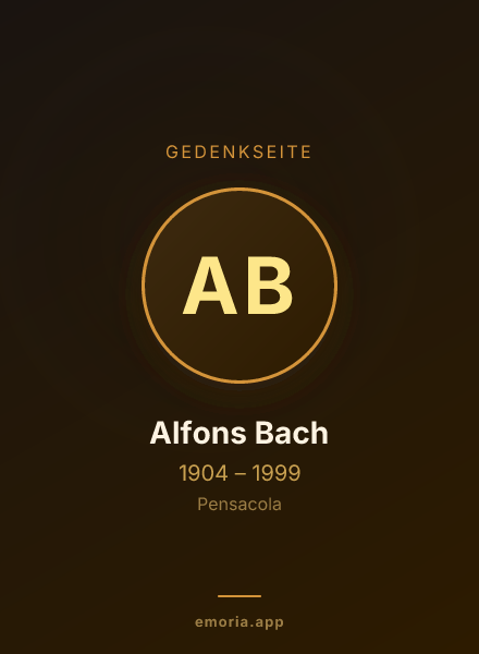 Gedenkportrait von Alfons Bach