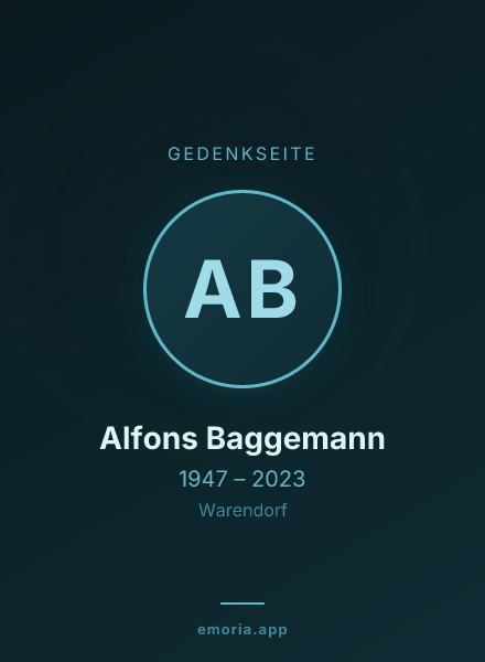 Gedenkportrait von Alfons Baggemann