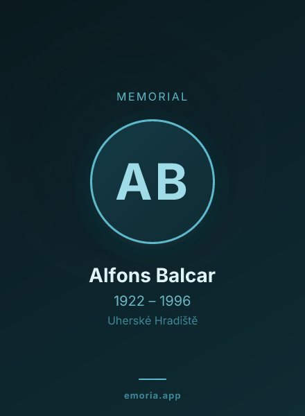 Memorial portrait of Alfons Balcar
