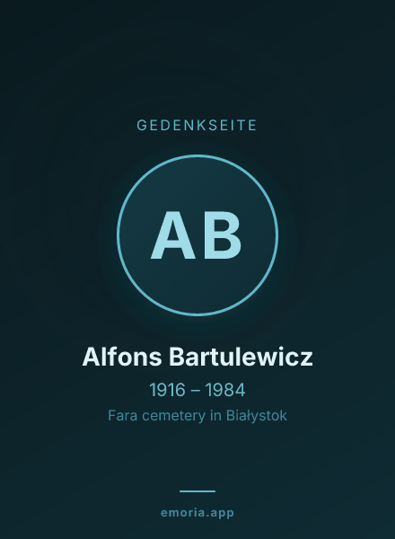 Gedenkportrait von Alfons Bartulewicz
