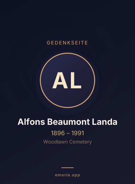 Gedenkportrait von Alfons Beaumont Landa