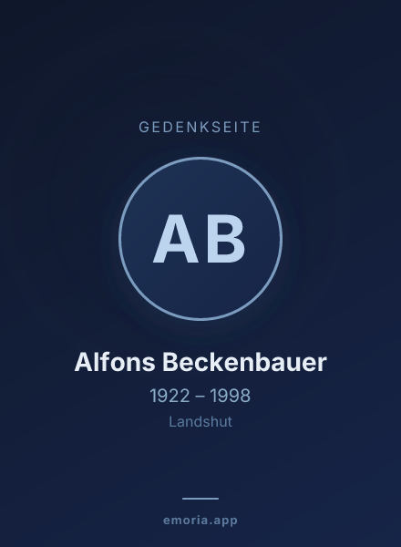 Gedenkportrait von Alfons Beckenbauer