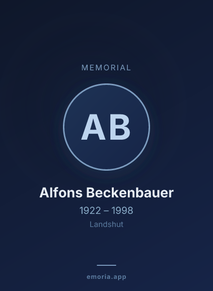 Memorial portrait of Alfons Beckenbauer