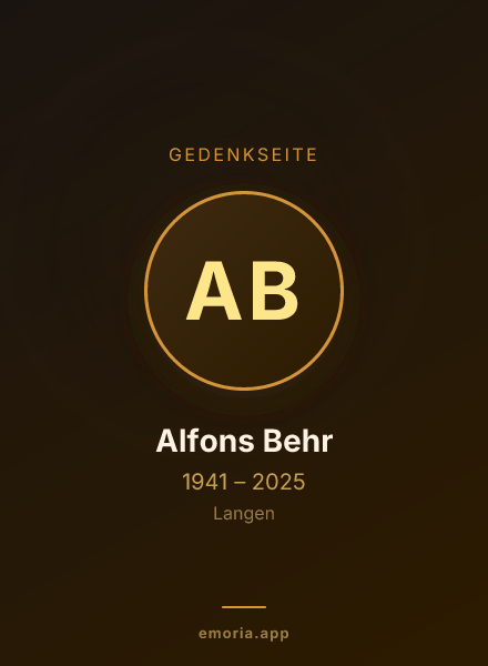 Gedenkportrait von Alfons Behr