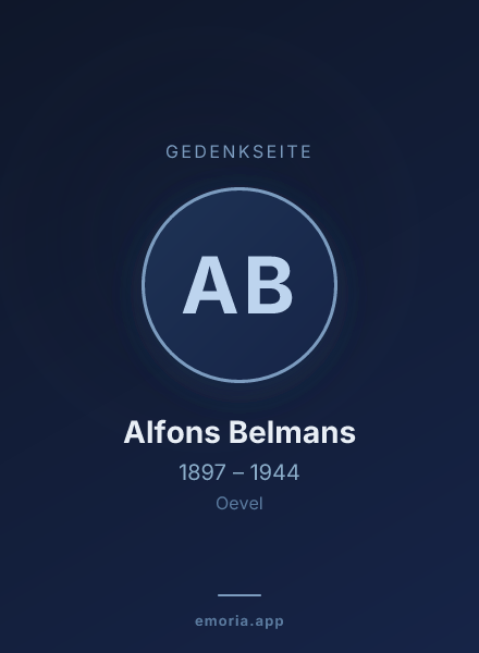 Gedenkportrait von Alfons Belmans