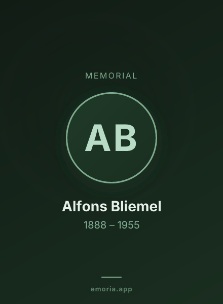 Memorial portrait of Alfons Bliemel