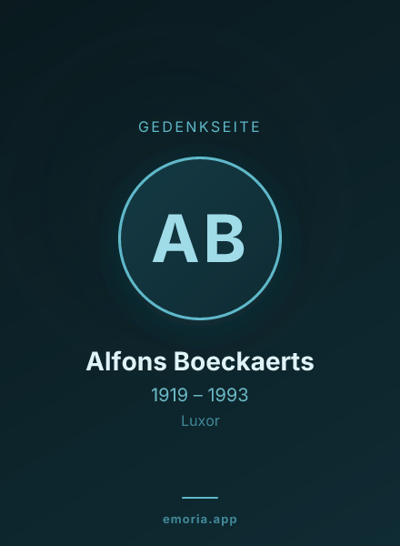 Gedenkportrait von Alfons Boeckaerts