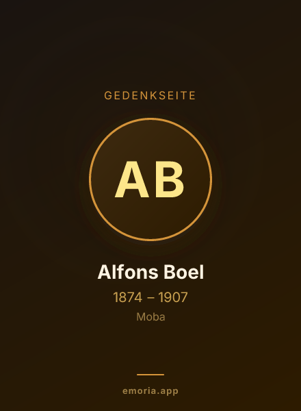 Gedenkportrait von Alfons Boel