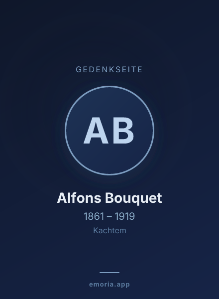 Gedenkportrait von Alfons Bouquet