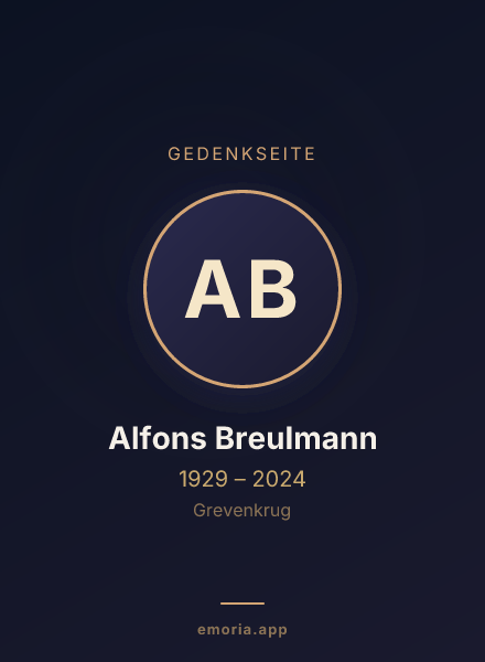 Gedenkportrait von Alfons Breulmann